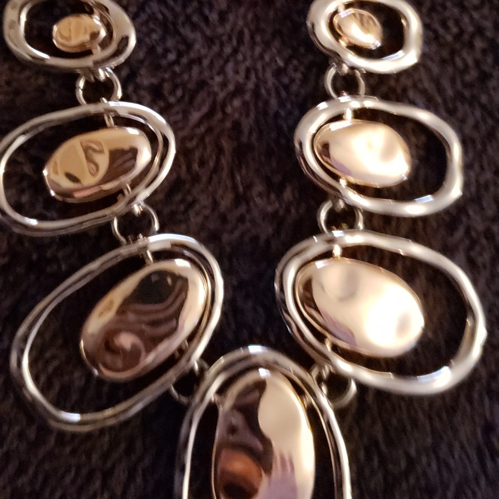Gold silver necklace set